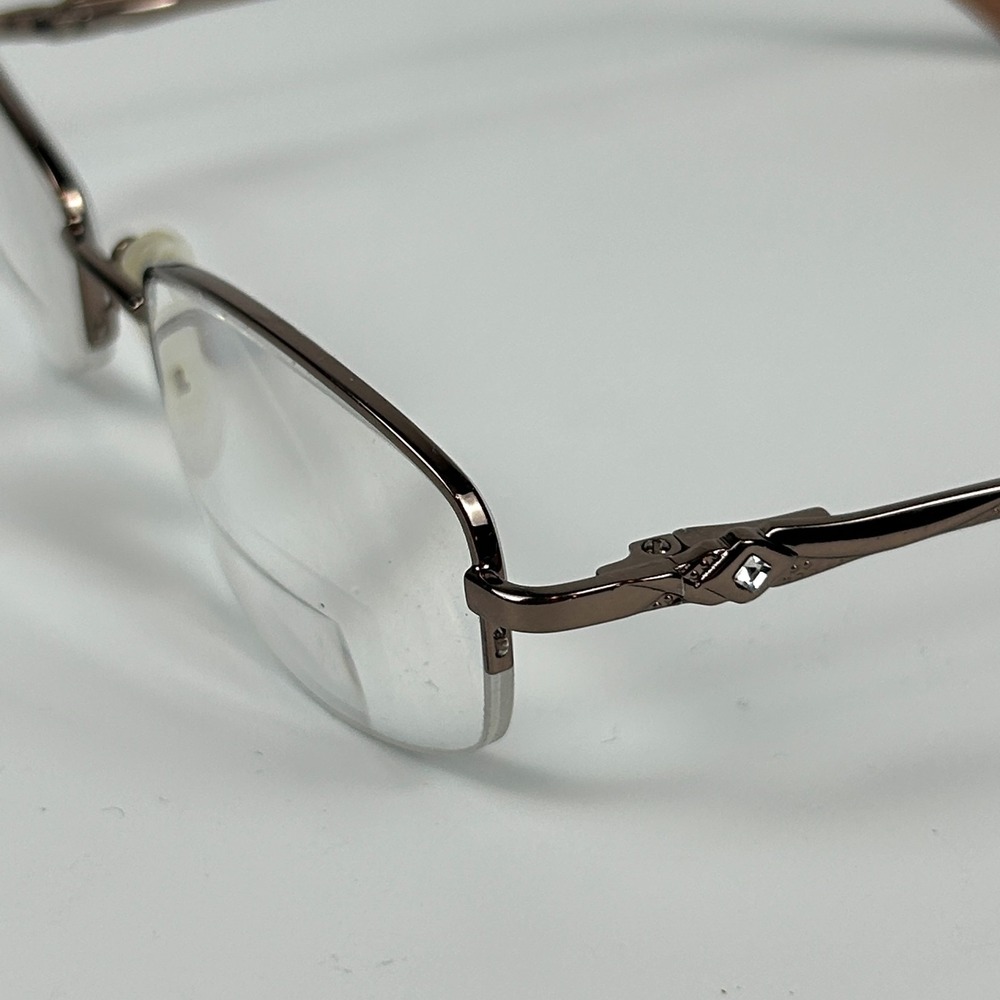 Fregossi 602 Unisex Eyeglasses Frame Shiny Brown Metal Half Rim 50-18-135 mm - Picture 4 of 9